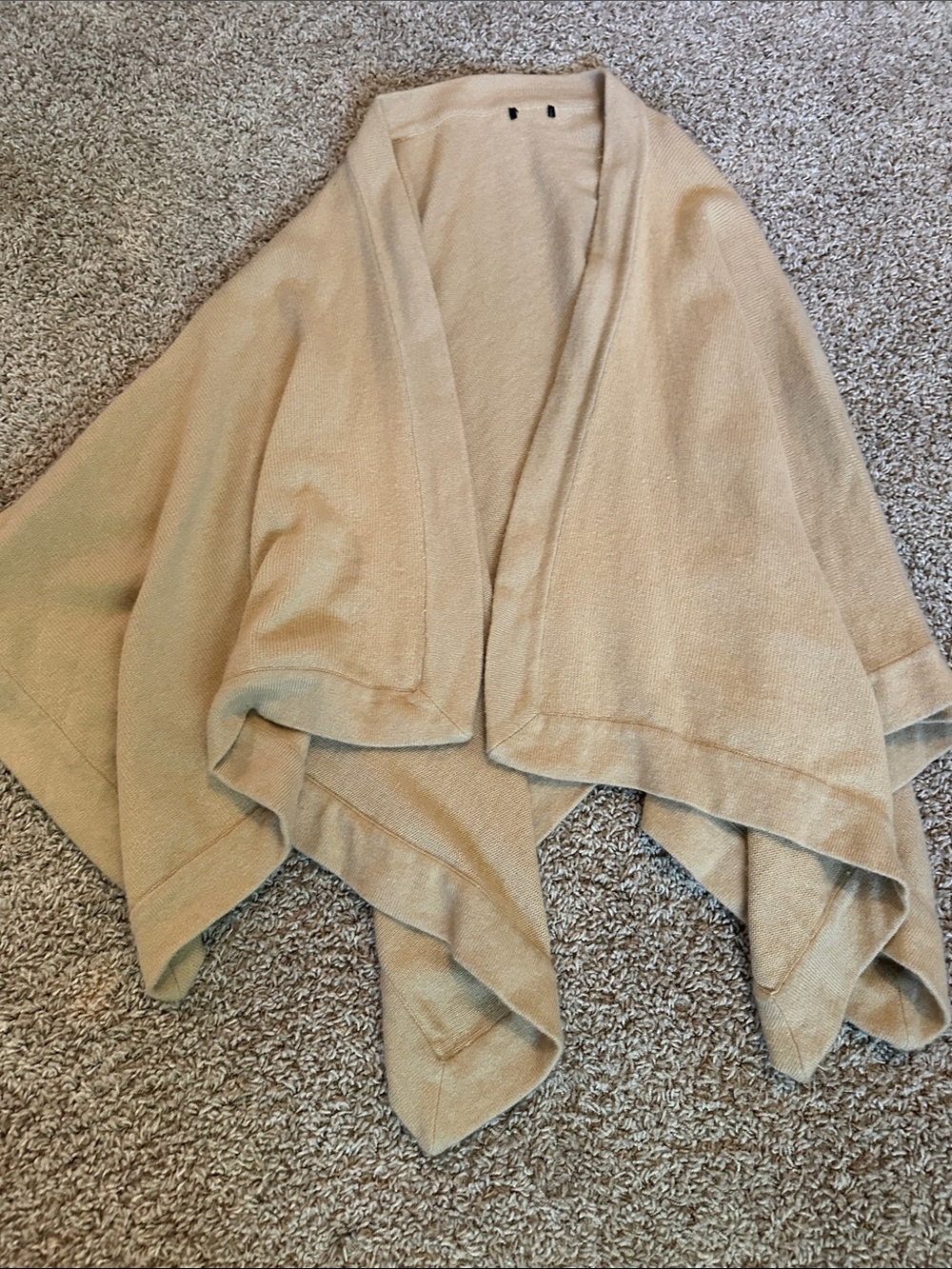 Women’s Open-Front Cape shawl Cardigan - Camel Color Old Money Luxury